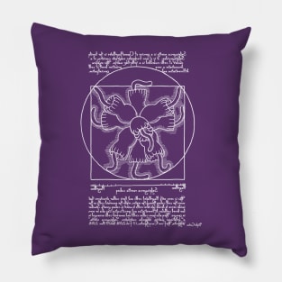 Vitruvian Choanoflagellate Colony (light-on-dark) Pillow