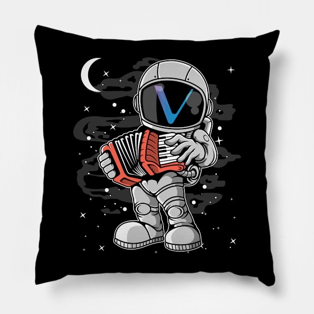 Astronaut Accordion Vechain VET Coin To The Moon Crypto Token Cryptocurrency Blockchain Wallet Birthday Gift For Men Women Kids Pillow by Thingking About