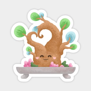 Cute Bonsai with Hearty Shape Trunk Magnet