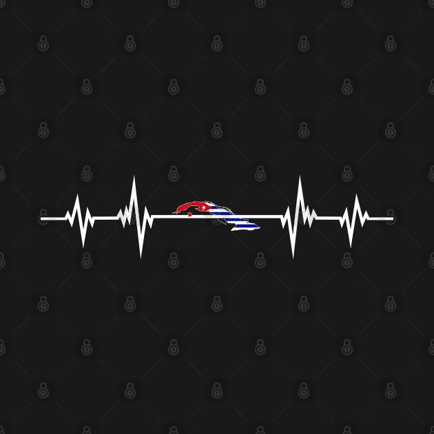 Heartbeat Design Cuban Flag Cuba by MGS