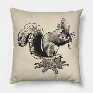 Squirrel playing the flute Pillow