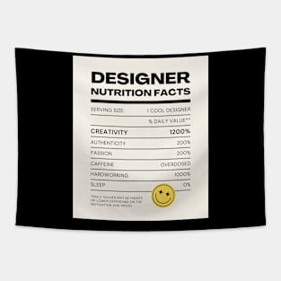 Designer Nutrition Facts Tapestry