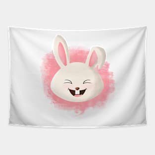 Pinky Rabbit Watercolor Illustration Tapestry