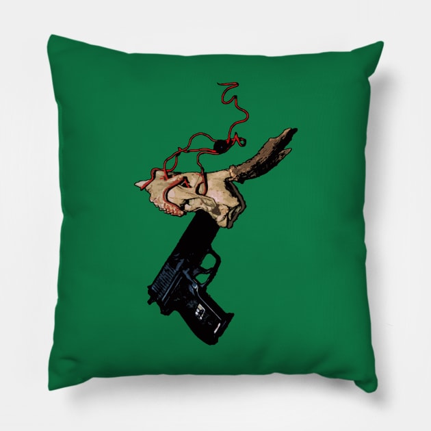 Gun Skull 2 Pillow by ariverrr