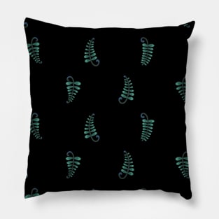 Dark Open Simple Leaf Pattern Pillow