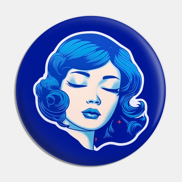 Blue Serenity: The Strength of 1950s Japan Pin by DouglasGon