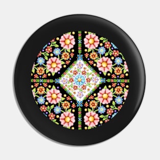 Millefiori Floral Tile Pin