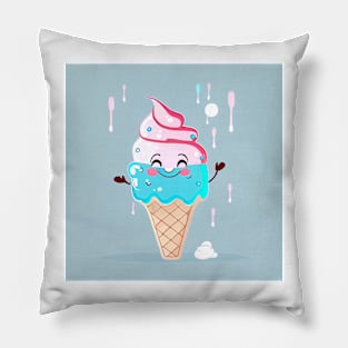 Happy cute ice cream Pillow