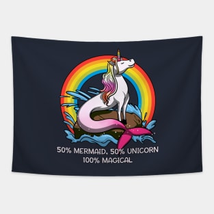 50% Mermaid 50% Unicorn 100% Magical Fantasy Rainbow Tapestry