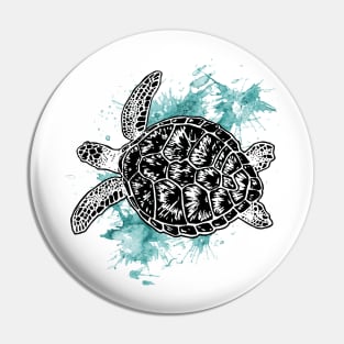 Turtle Splash Pin