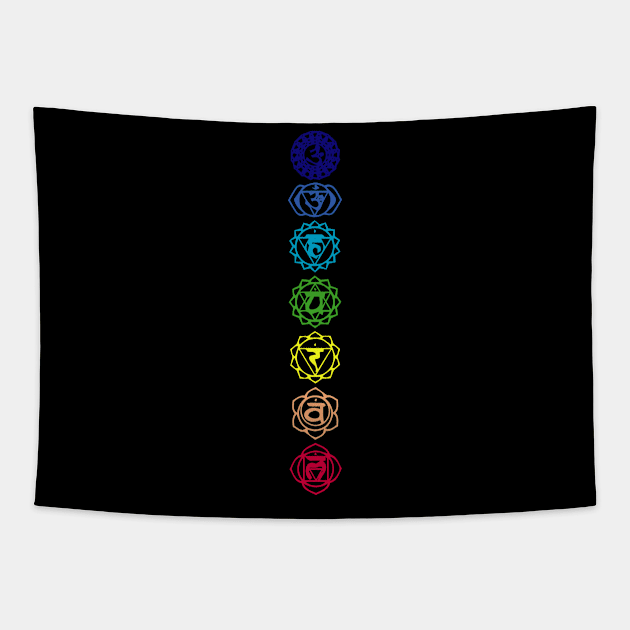 Floral Chakras Yoga Tapestry by sewwani