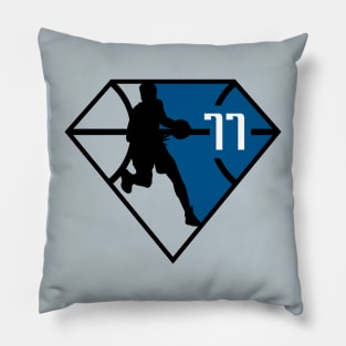 Luka Doncic Diamond #77 (Silver / Gray / White) Pillow