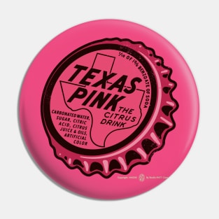 Vintage Texas Pink Soda Bottle Cap Pin