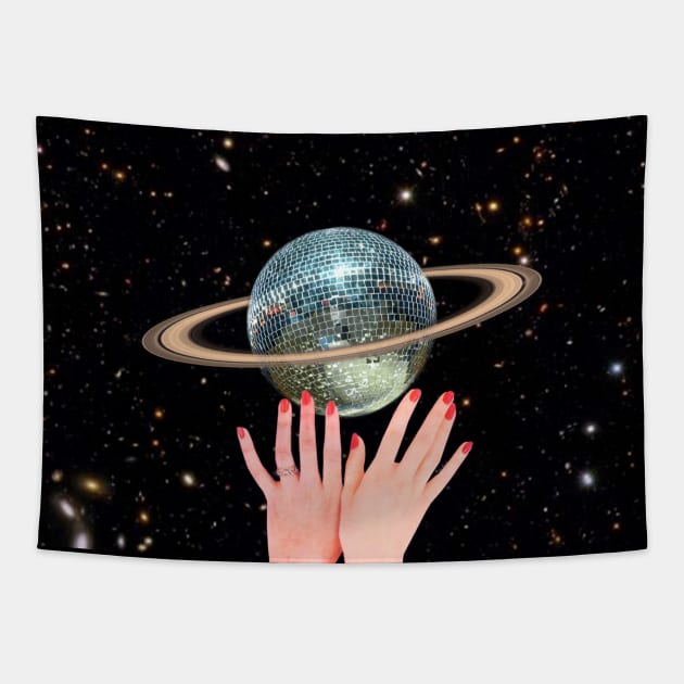 Saturn Disco II Tapestry by MsGonzalez