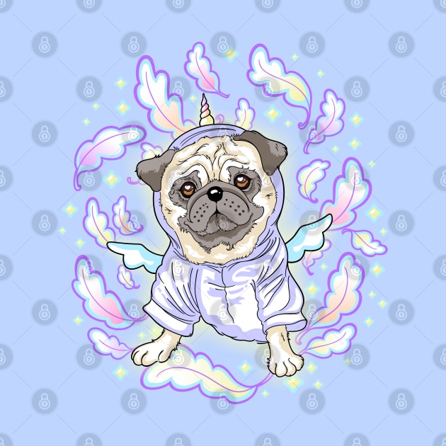 Feathers pug by Thea White Peacock