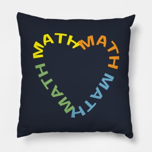 Math Heart Text White Pillow