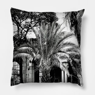 Arches and Palm Trees in Jerusalem Pillow