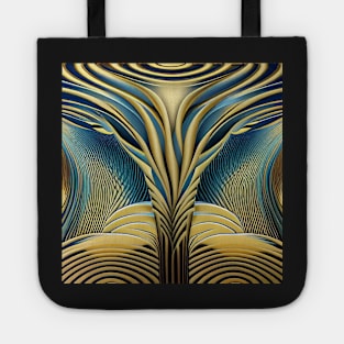 Pouring Out the Gold - Teal and Gold Flow Tote