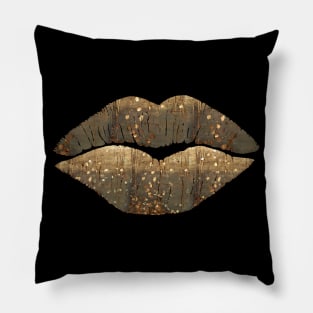 Golden Motes Kiss Pillow