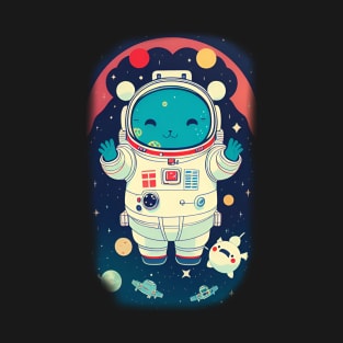 cute blue red astronaut space kawaii pilot bear T-Shirt