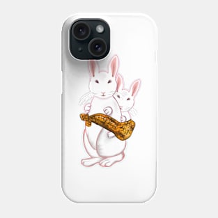 Mother and baby bunny rabbits flowers - cute bunny family mama rabbit carrying a baby rabbit child mothers day Phone Case