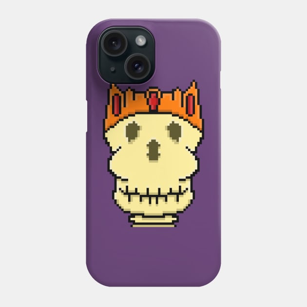 Pixel art Skelly king head. Phone Case by KingSpaceBug