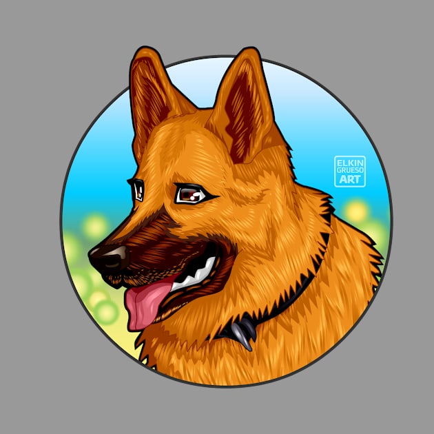 German Shepherd Dog Illustration by elkingrueso