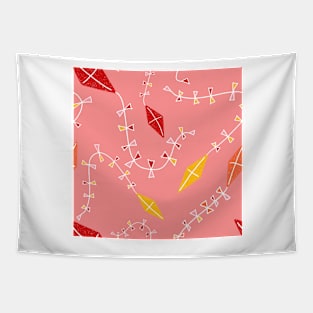 Colorful Kites on Pink Tapestry