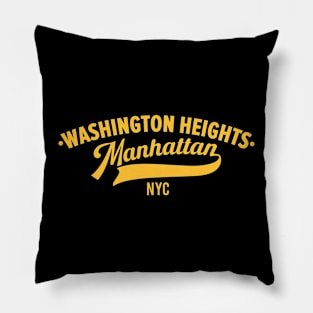 Washington Heights Manhattan - Vintage Style Lettering Pillow