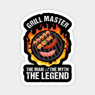 Mens Funny GrillMaster The Man The Myth Legend Funny Meat Smoker Magnet