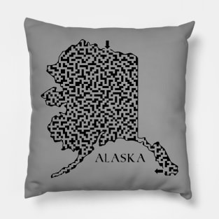 Alaska State Outline Maze & Labyrinth Pillow