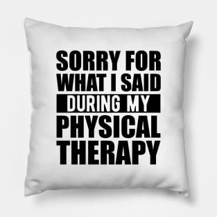 Physical Therapist - Sorry for what I said during my physical therapy Pillow