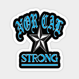 NOR CAL STRONG DESIGN #1-CYAN/WHITE BORDER Magnet