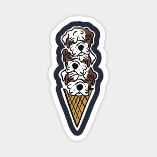 Scoops of English Bulldog Ice Cream Cone Magnet