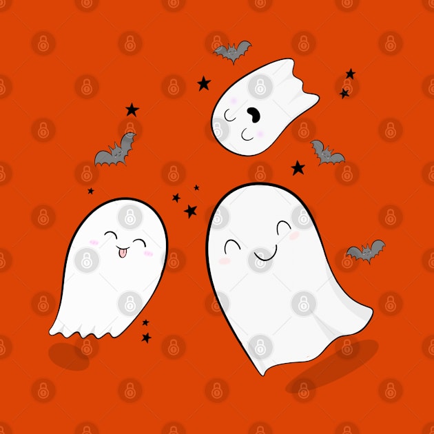 Cute Ghosts and Bats by ShutterStudios