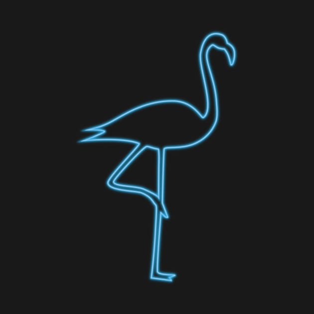 Neon blue flamingo by disturbingwonderland