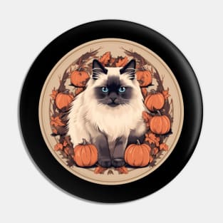 Birman Cat Halloween, Cat Lover Pin