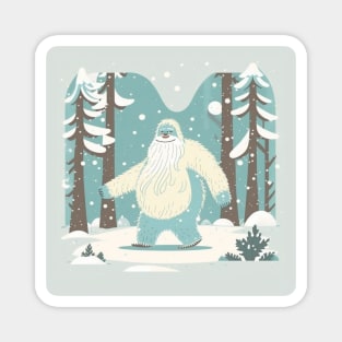 Snowy Yeti on a Happy Stroll Magnet