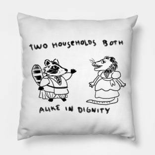 two households both alike in dignity(opossum and racoon) Pillow