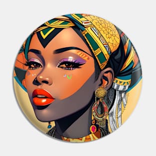 African Woman Graffiti Style Colorful design Pin