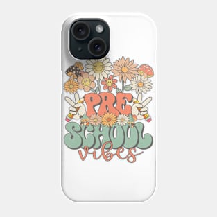 Preschool Vibes Retro Groovy Daisy Back To School Funny Teacher Girls Phone Case