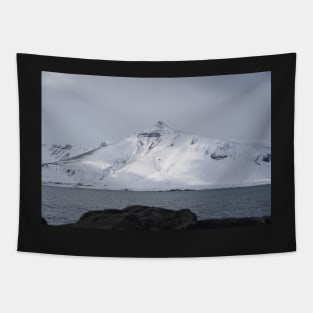 Mountain Covered in Snow in Iceland Photograph Tapestry