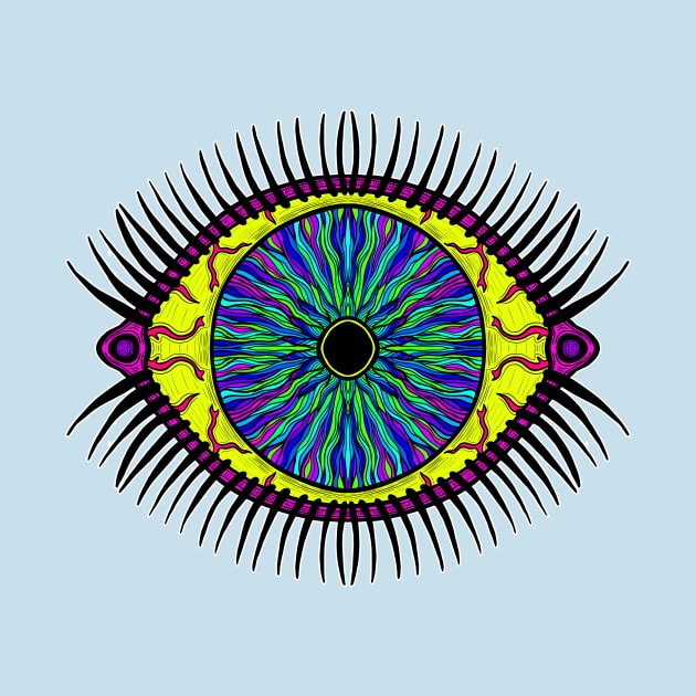 PSYCHEDELIC VISIONARY ART - PSYCHEDELIC EYE 2 YELLOW EYEBALL by ptelling