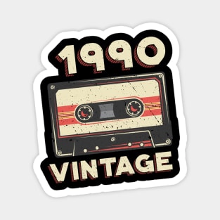 Vintage 1990 Retro Cassette Tape 30th Birthday Magnet