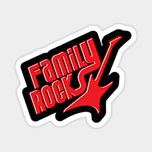 Family Rocks! Red Letters Magnet