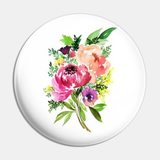 Peony Bouquet Pin