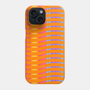 Wavy Lines Rainbow on Orange Phone Case
