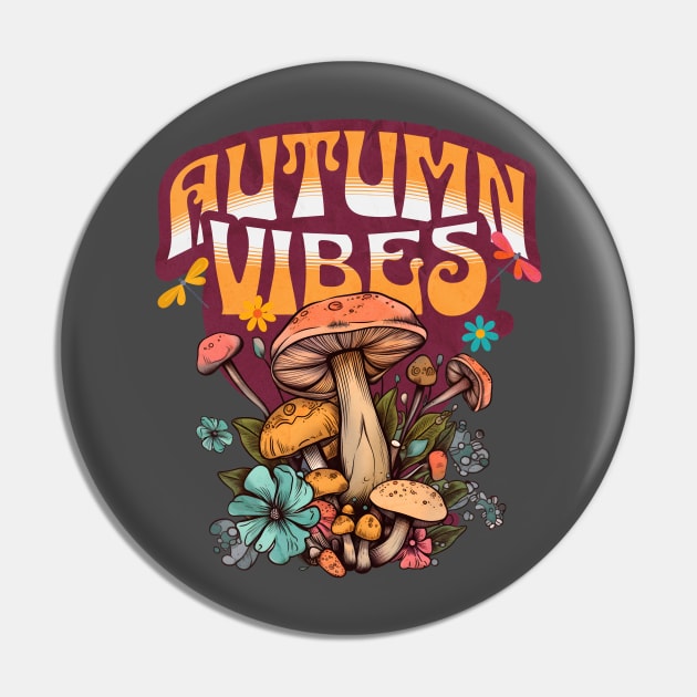 Autumn Vibes Mushrooms Pin by Norse Magic