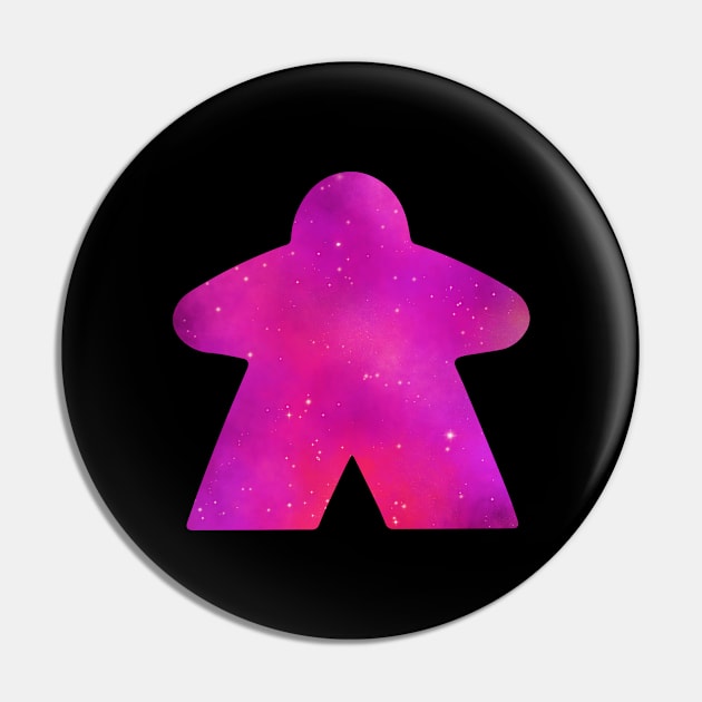 Hot Pink Space Sky Stars Meeple | Board Game Fan Pin by gloobella