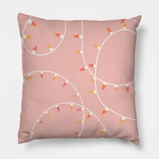 Pink and yellow strong of lights Pillow